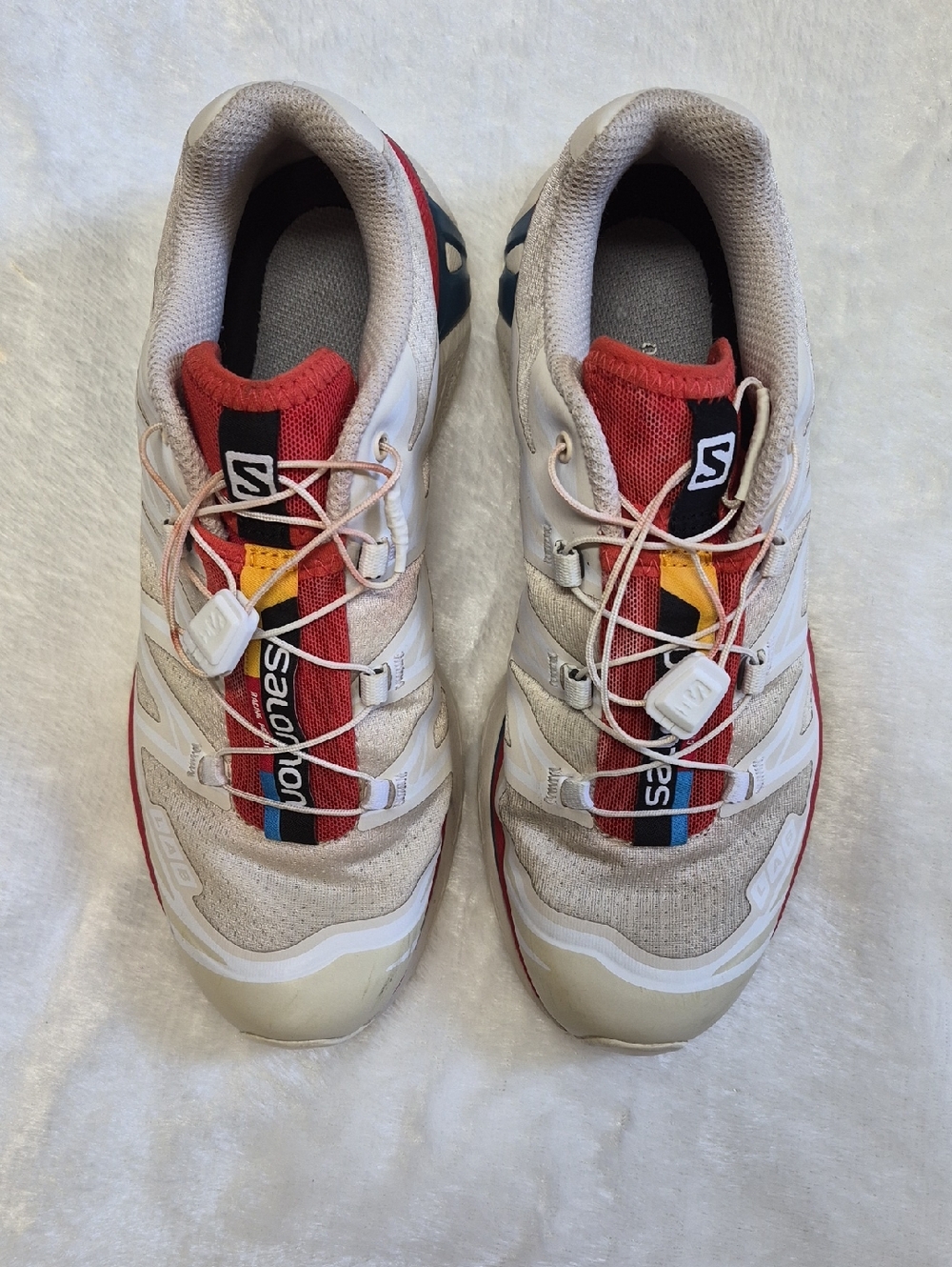 Salomon Gray, Red and White Athletic Shoe Interior